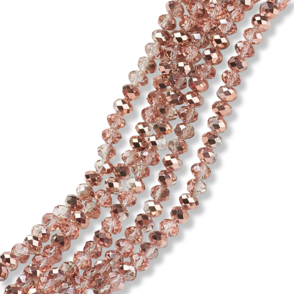 Facetkralen rondelle Zalm 3x2mm - ±100 stuks-Kralen-Kraaltjes van Renate