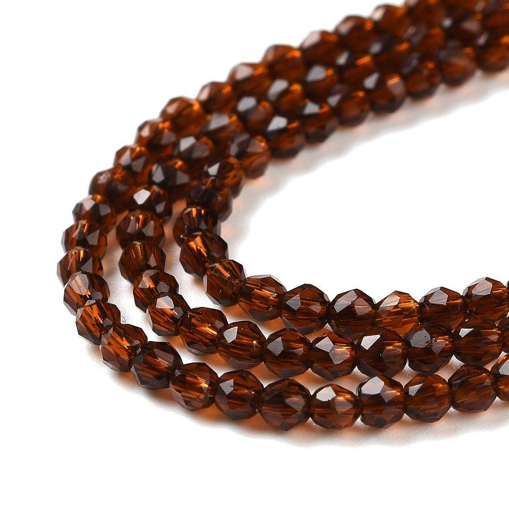 Facetkralen rondelle coconut brown 2,3mm - ±145 stuks-Kralen-Kraaltjes van Renate