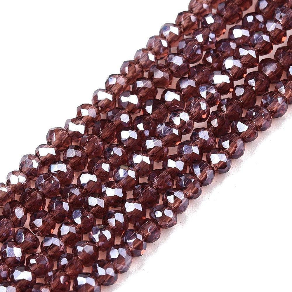 Facetkralen rondelle paars 2,5x2mm - ±135 stuks-Kralen-Kraaltjes van Renate