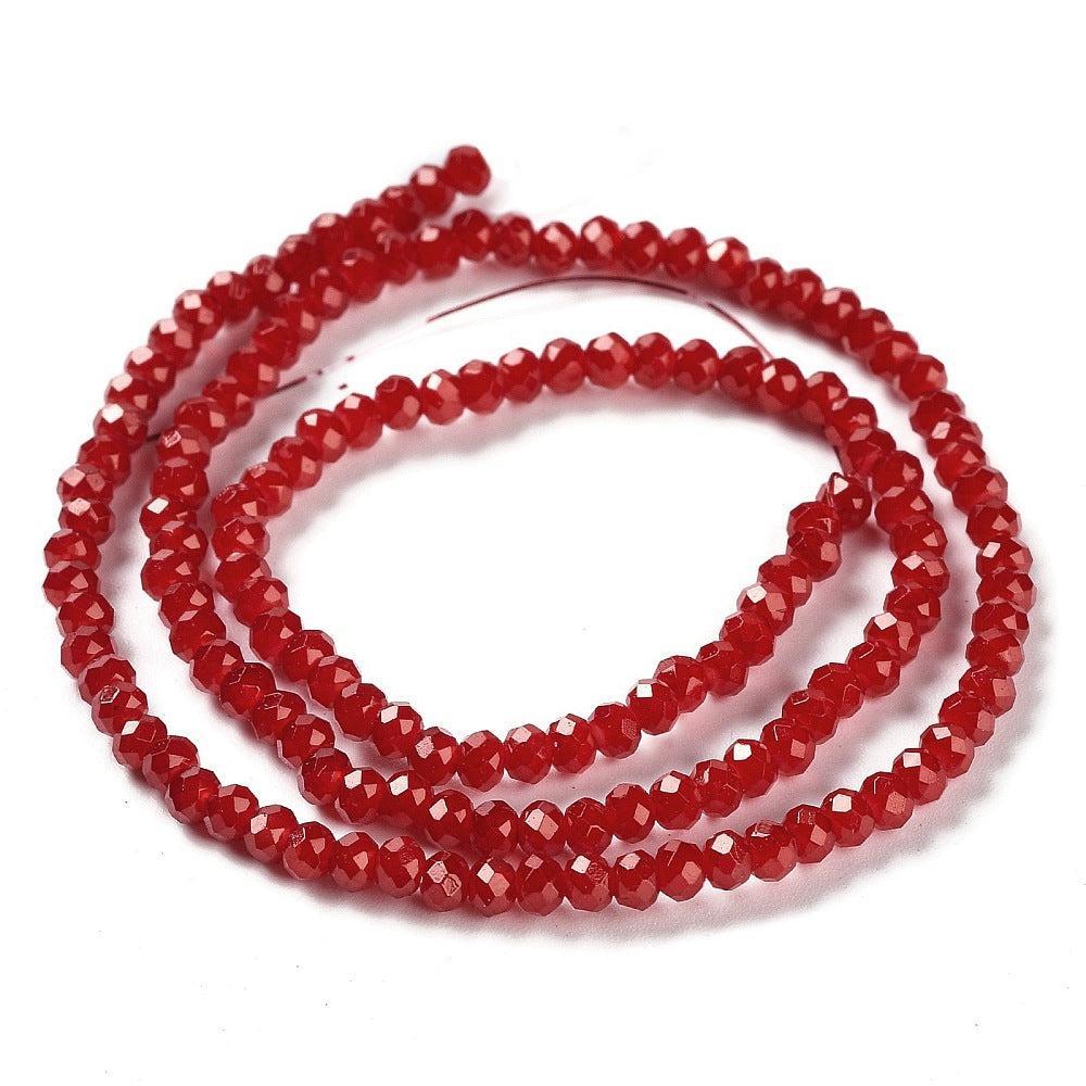 Facetkralen rondelle red 3x2mm - ±130 stuks-Kralen-Kraaltjes van Renate