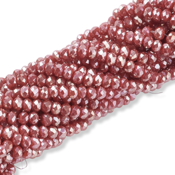 Facetkralen rondelle rood 3x2mm - ±100 stuks-Kralen-Kraaltjes van Renate