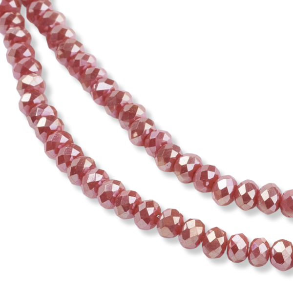 Facetkralen rondelle rood 3x2mm - ±100 stuks-Kralen-Kraaltjes van Renate