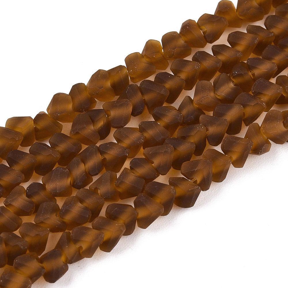 Facetkralen triangle sienna matt 3,5mm - ±120 stuks-Kralen-Kraaltjes van Renate