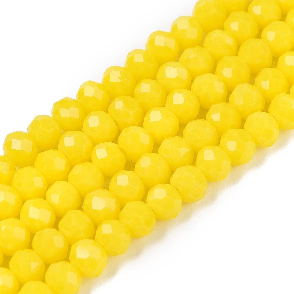 Facetkralen yellow 4x3mm- ±113 stuks-Kralen-Kraaltjes van Renate