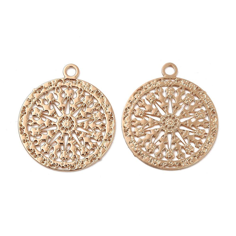 Filigraan hanger mandala licht goud 16x14x0.3mm-bedels-Kraaltjes van Renate