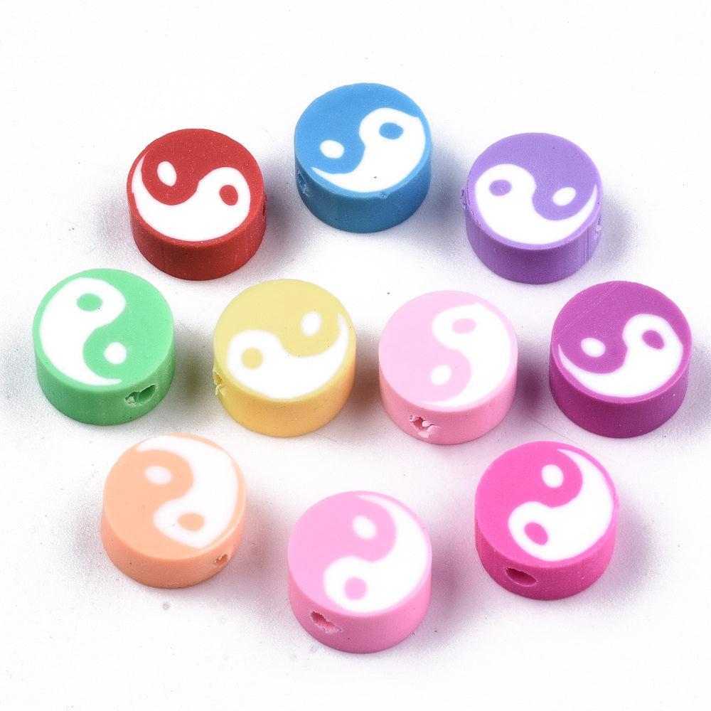 Fimo Kralen Yin Yang Multicolor 10mm - 10 stuks-Kralen-Kraaltjes van Renate