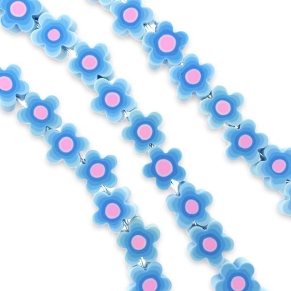 Fimo bloem blauw 10mm - 5 stuks-Kraaltjes van Renate