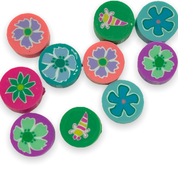 Fimo bloemen mix 10mm - 10 stuks-Kralen-Kraaltjes van Renate