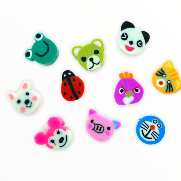 Fimo dieren mix 10mm - 10 stuks-Kraaltjes van Renate