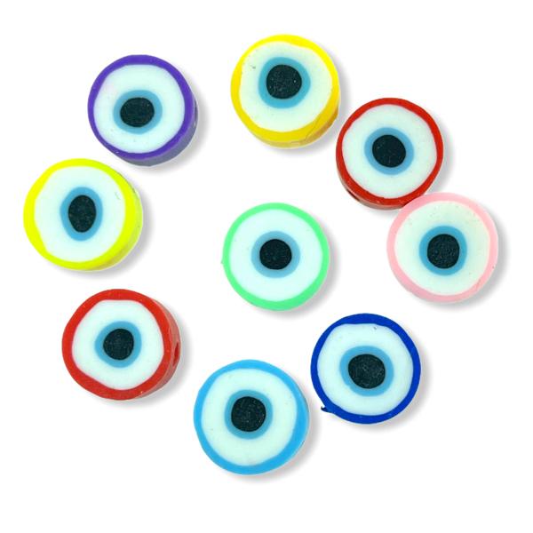Fimo evil eye mix 10mm - 10 stuks-Kraaltjes van Renate