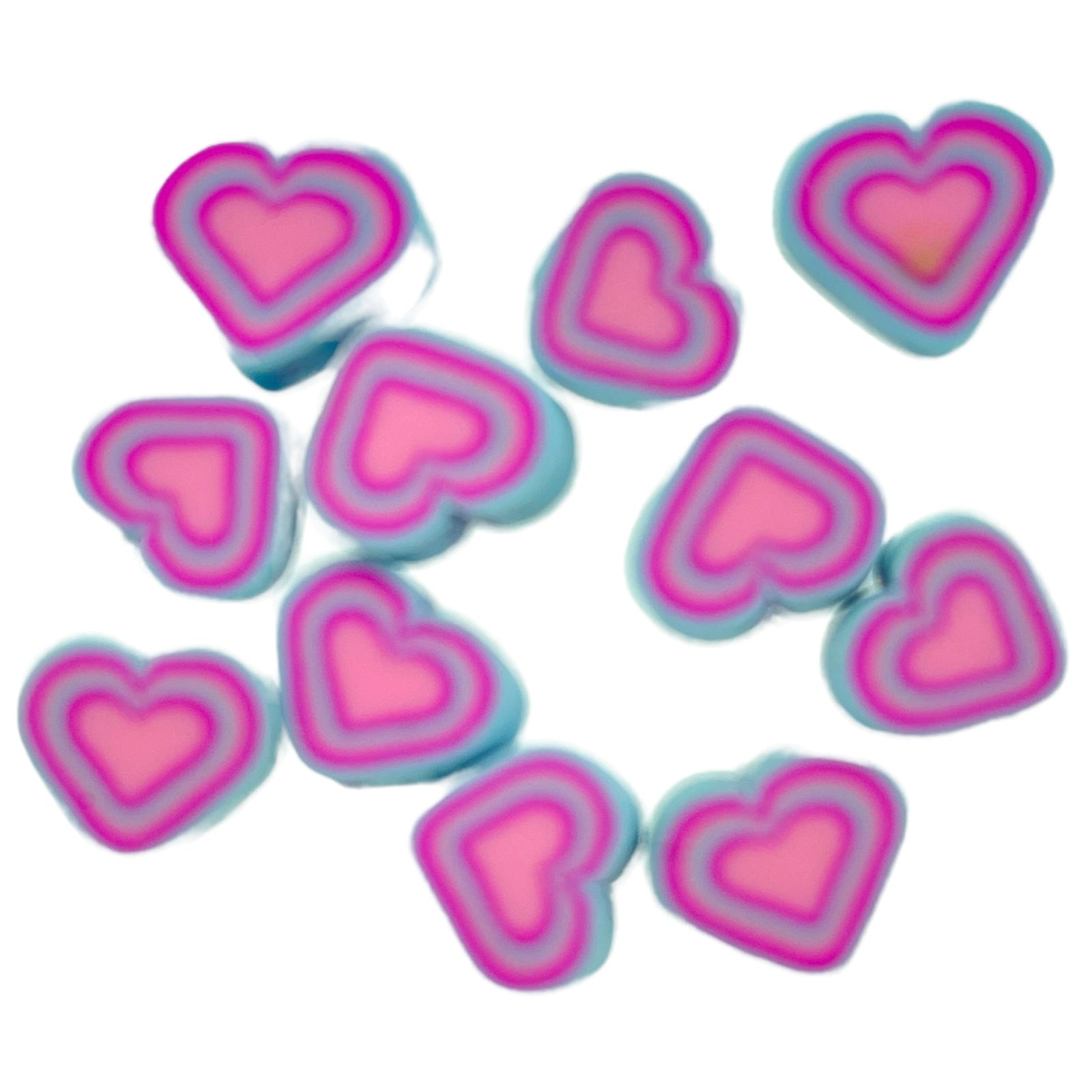 Fimo hartje blauw/paars 10mm - 10 stuks-Kralen-Kraaltjes van Renate