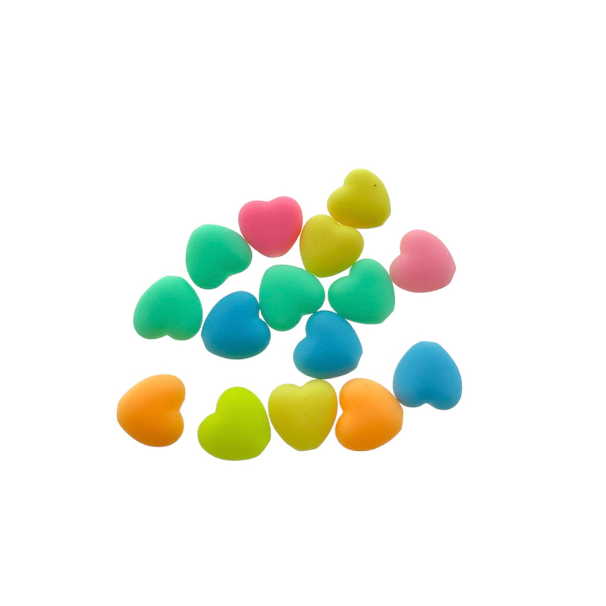 Fimo hartjes multicolor 11mm- per 15 stuks-Kralen-Kraaltjes van Renate
