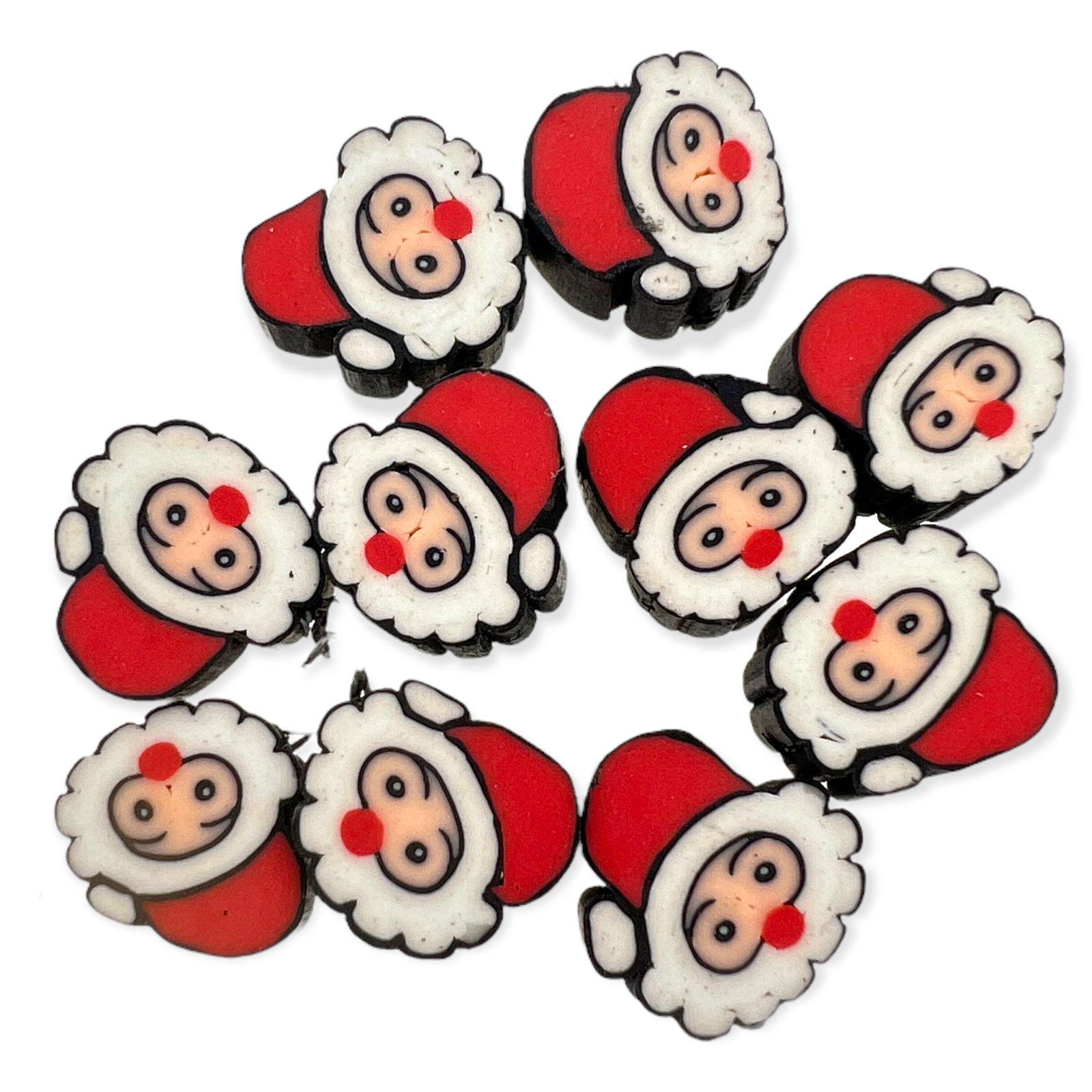 Fimo kralen Santa 10mm - 10 stuks-Kralen-Kraaltjes van Renate