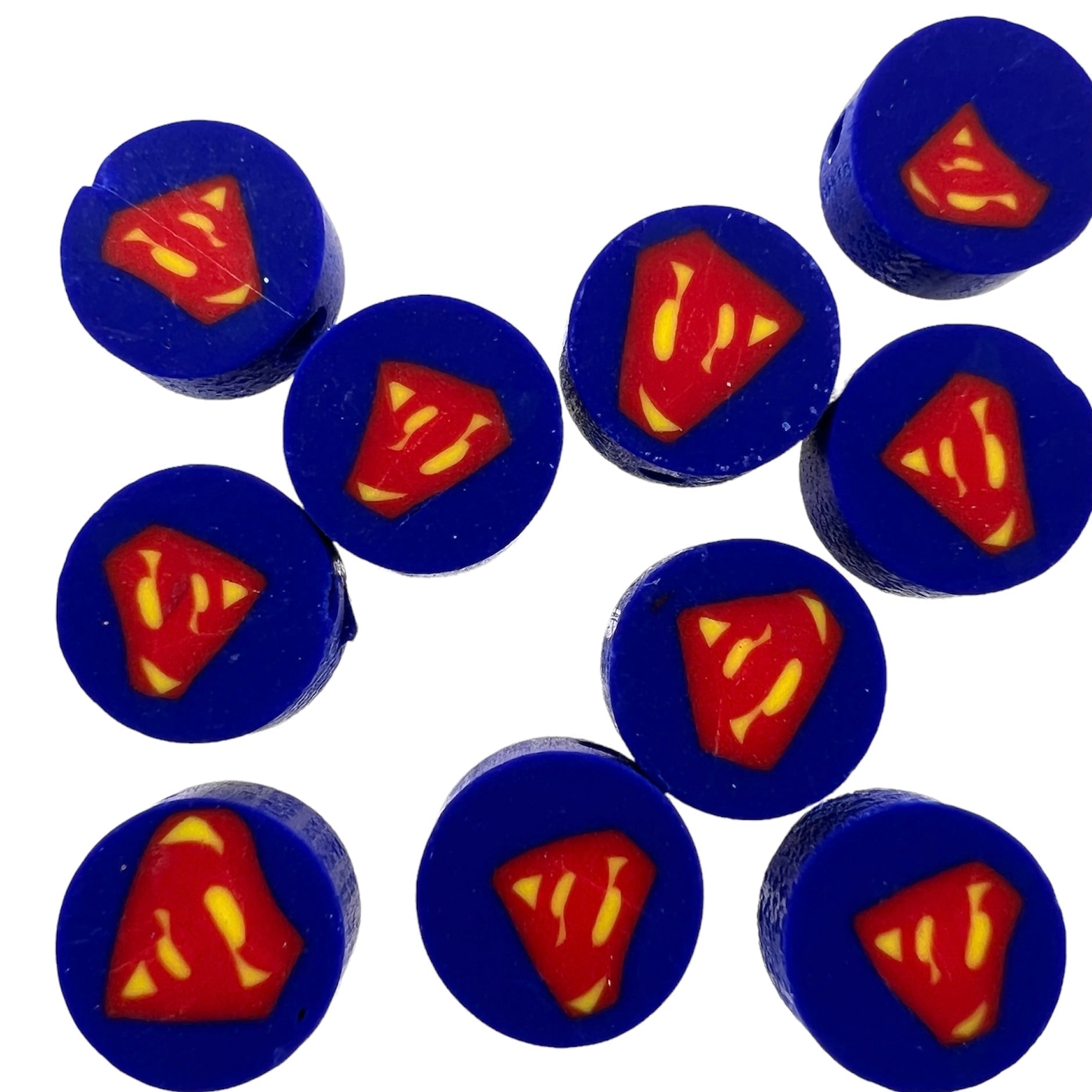 Fimo kralen supermen 10mm - 10 stuks-Kralen-Kraaltjes van Renate