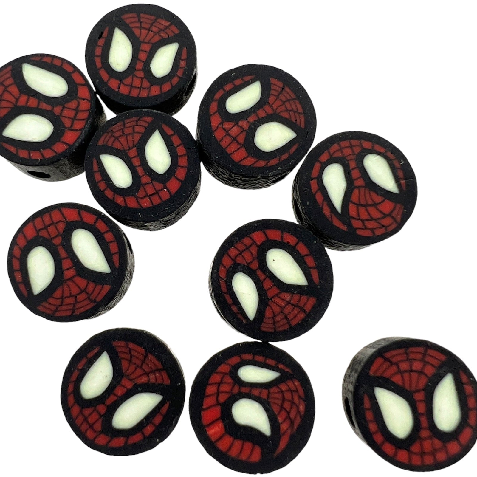 Fimo kralen spidermen 10mm - 10 stuks-Kralen-Kraaltjes van Renate
