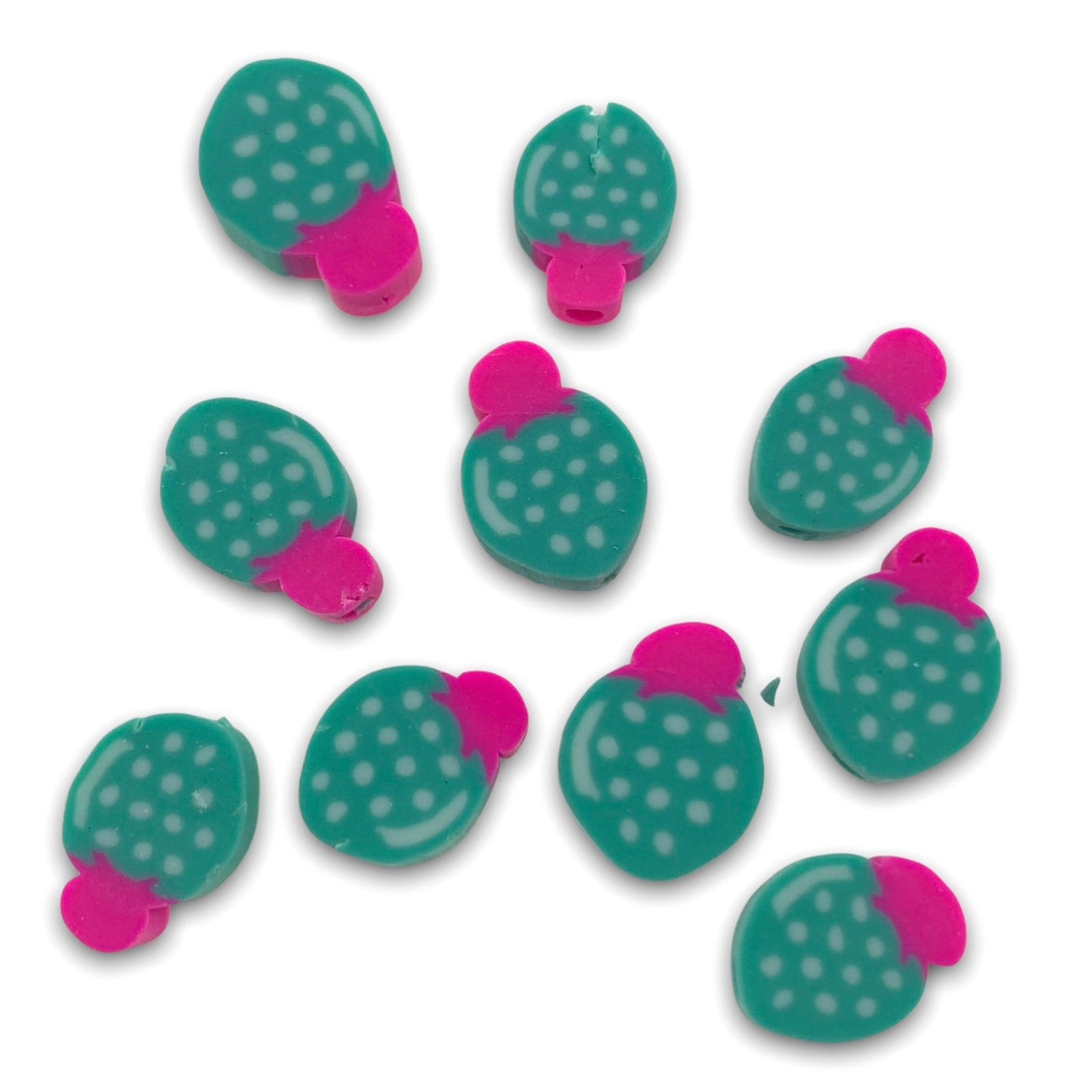 Fimo kralen aardbei turquoise 10mm - 10 stuks-Kralen-Kraaltjes van Renate