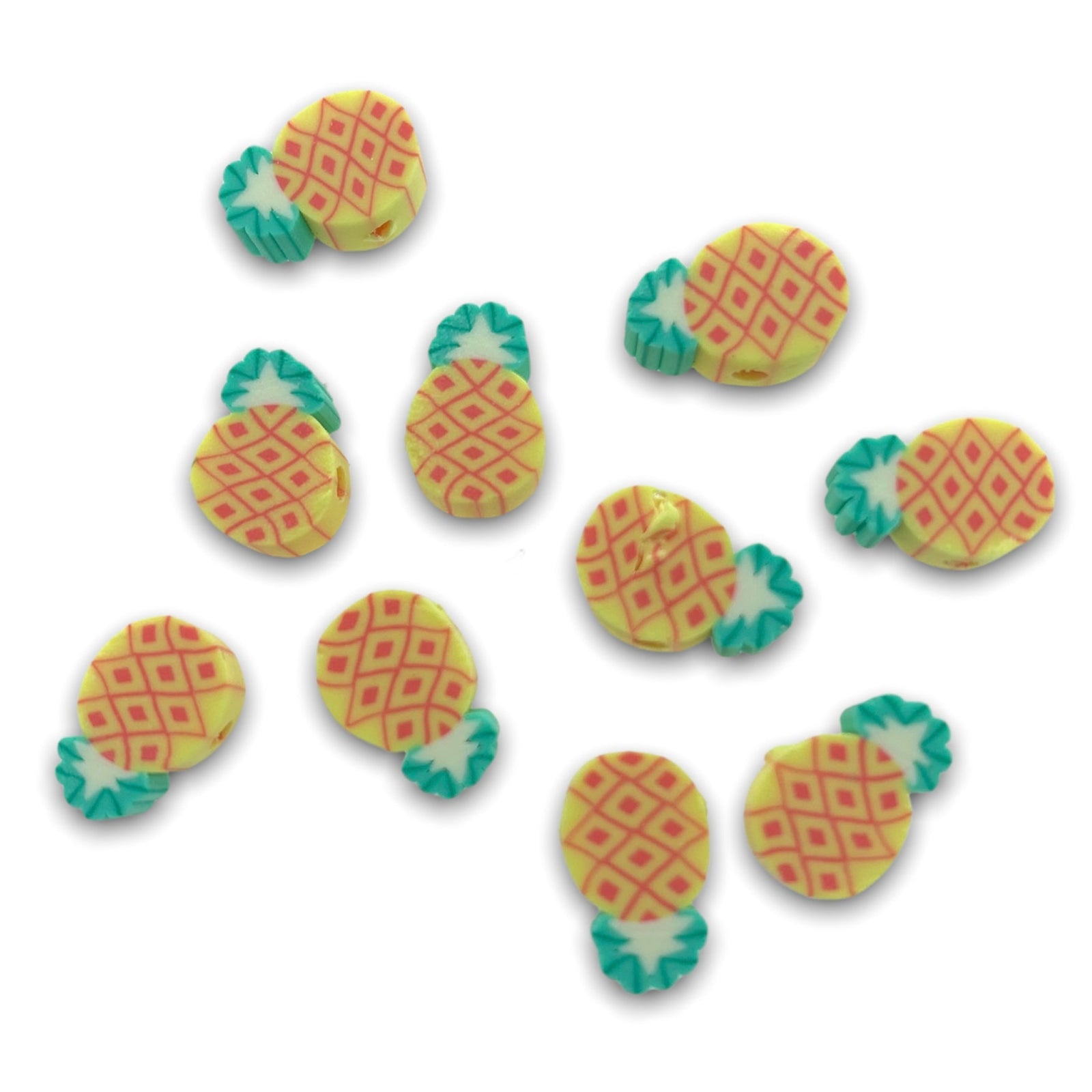 Fimo kralen ananas geel 10mm - 10 stuks-Kralen-Kraaltjes van Renate