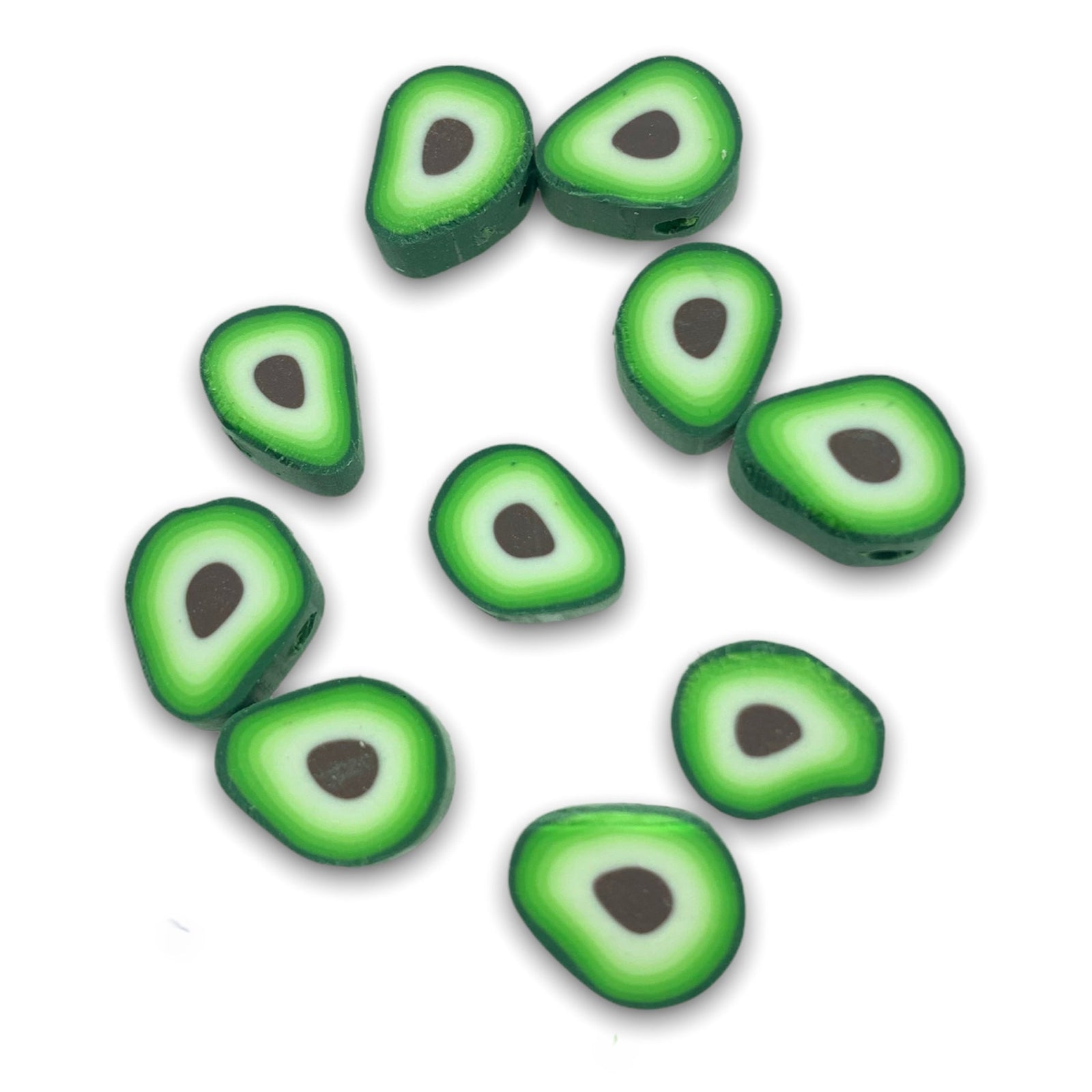 Fimo kralen avocado groen 10mm - 10 stuks-Kralen-Kraaltjes van Renate