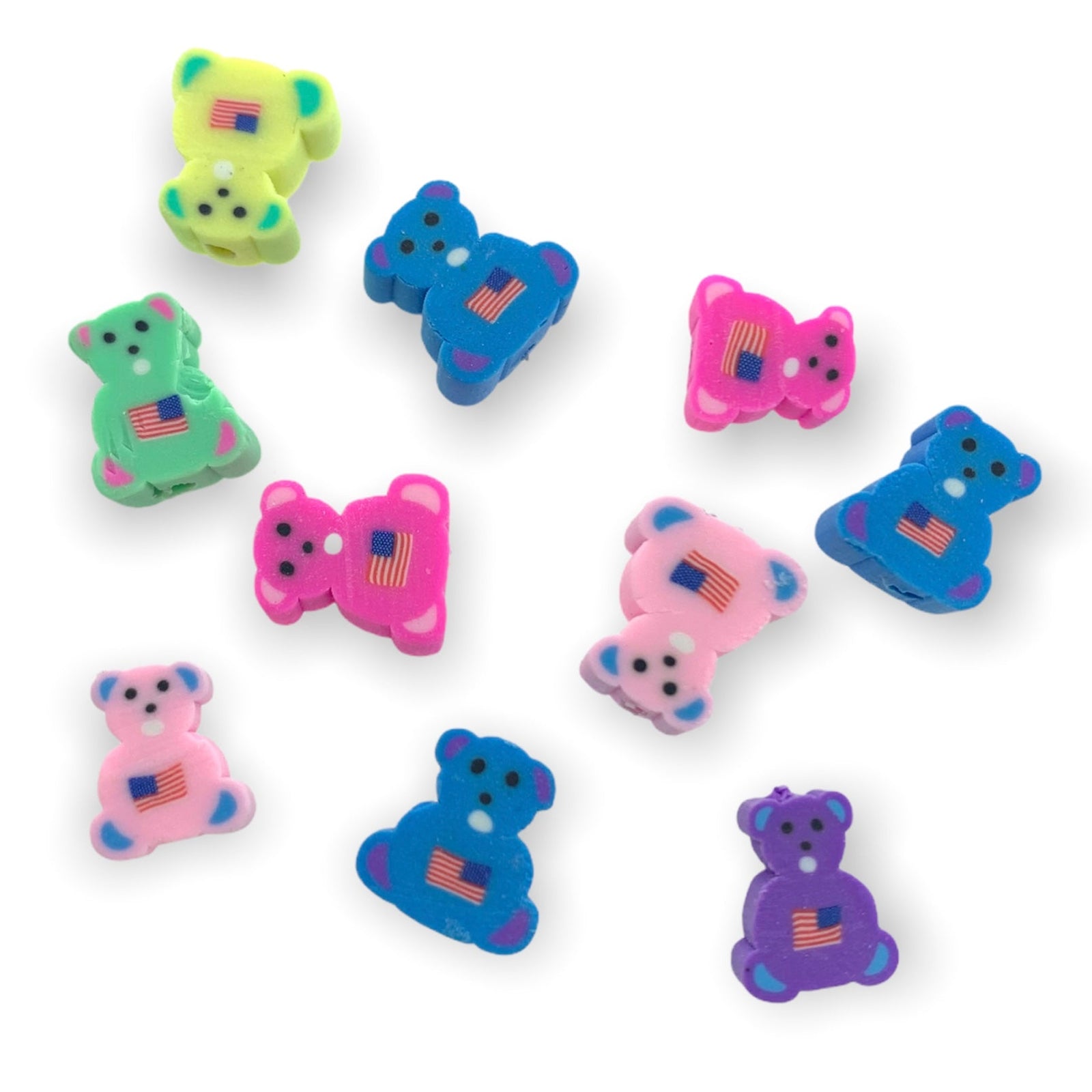 Fimo kralen beer multicolor 10mm - 10 stuks-Kralen-Kraaltjes van Renate