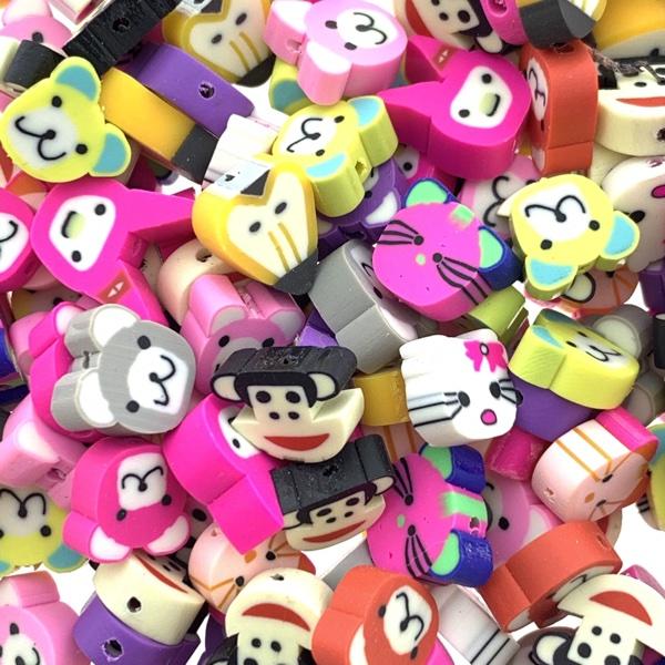 Fimo kralen dieren mix ±12x10mm - 15 stuks-Kraaltjes van Renate