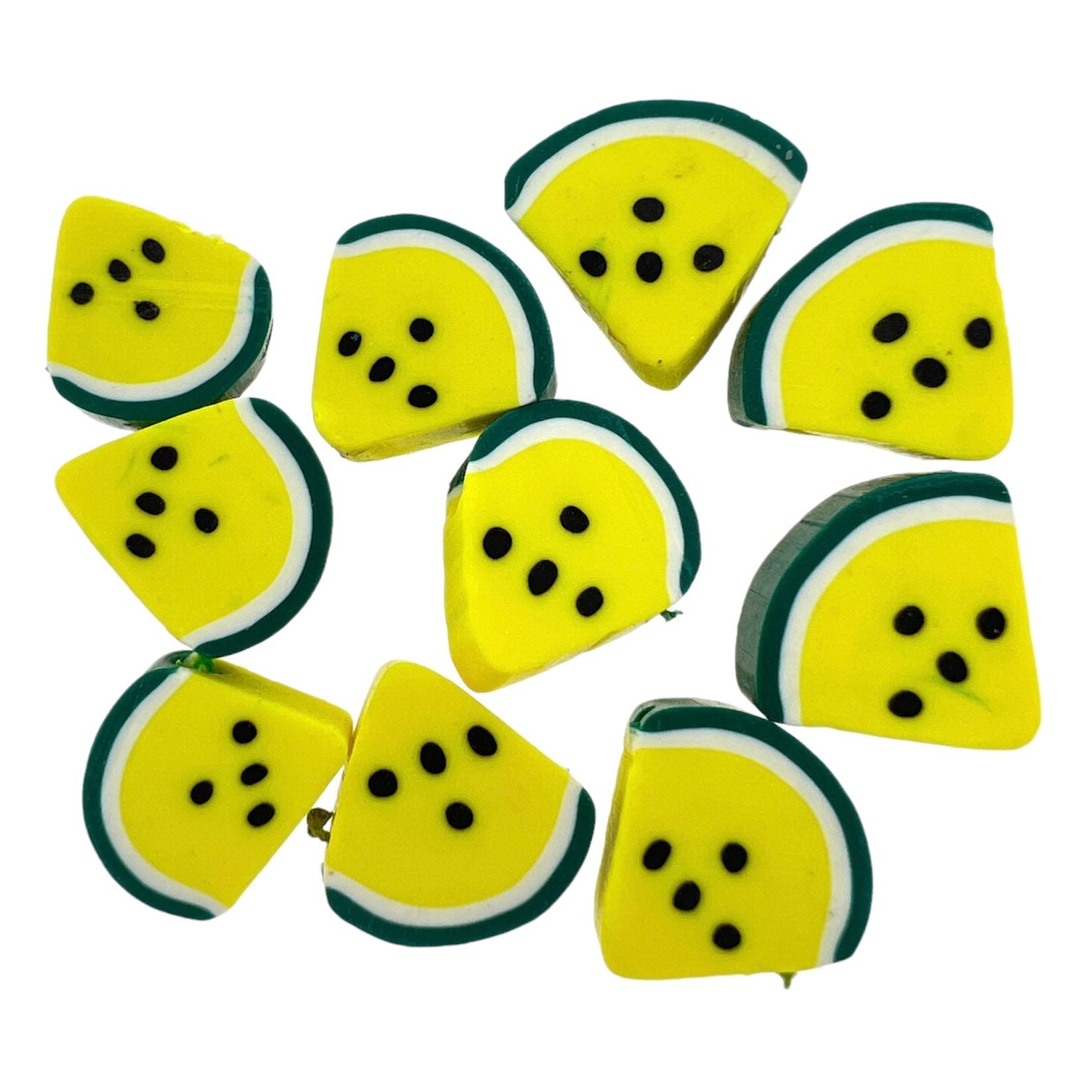 Fimo kralen fruit geel-groen 10mm - 10 stuks-Kralen-Kraaltjes van Renate