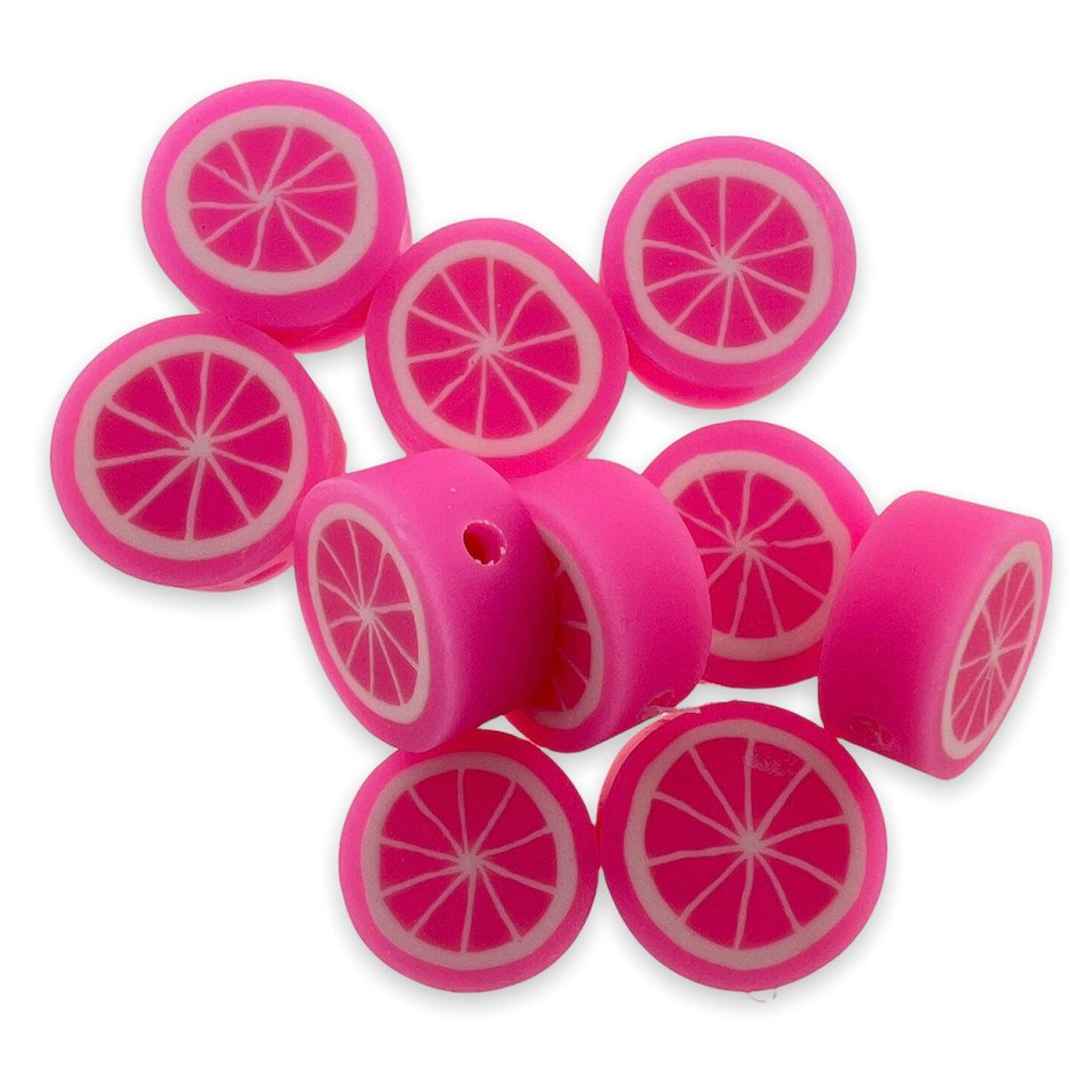 Fimo kralen fruit lichtroze 10mm - 10 stuks-Kralen-Kraaltjes van Renate