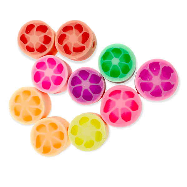 Fimo kralen fruit multicolor 10mm - 10 stuks-Kralen-Kraaltjes van Renate