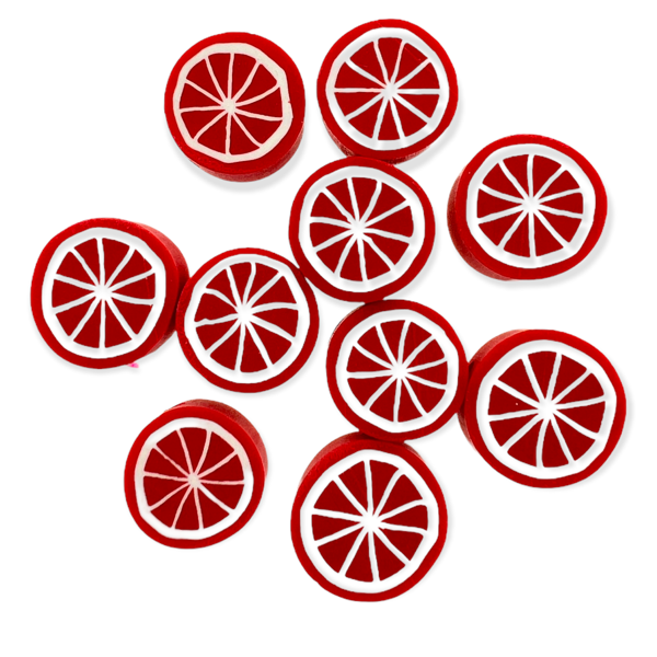 Fimo kralen fruit rood 10mm - 10 stuks-Kralen-Kraaltjes van Renate