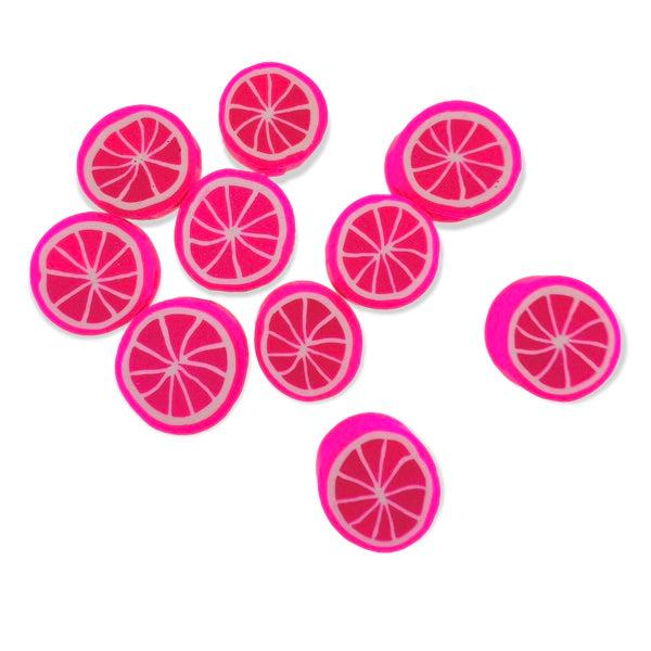 Fimo kralen fruit roze 10mm - 10 stuks-Kralen-Kraaltjes van Renate