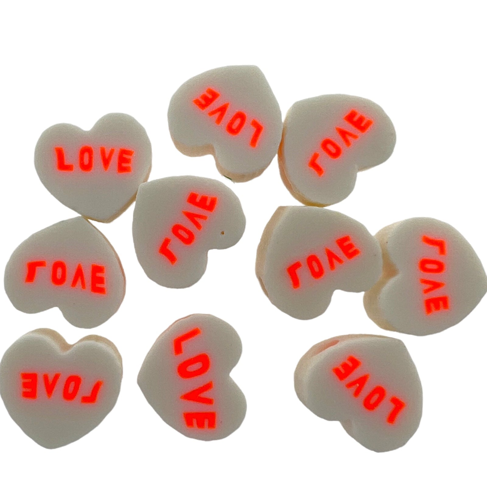 Fimo kralen hart love oranje 10mm - 10 stuks-Kralen-Kraaltjes van Renate