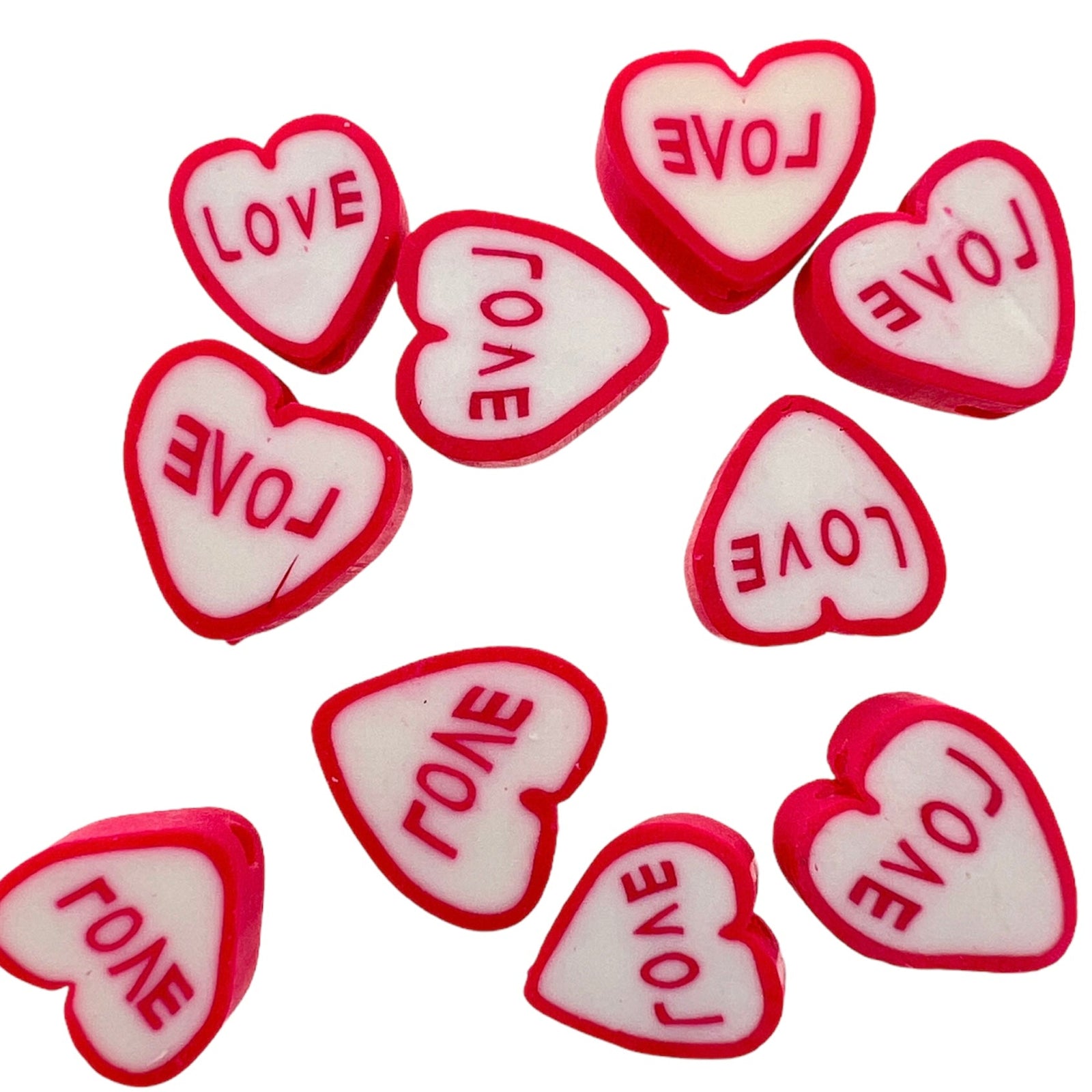 Fimo kralen hart love roze 10mm - 10 stuks-Kralen-Kraaltjes van Renate