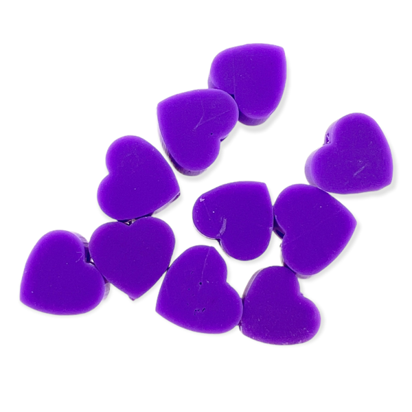 Fimo kralen hart paars 10mm - 10 stuks-Kralen-Kraaltjes van Renate