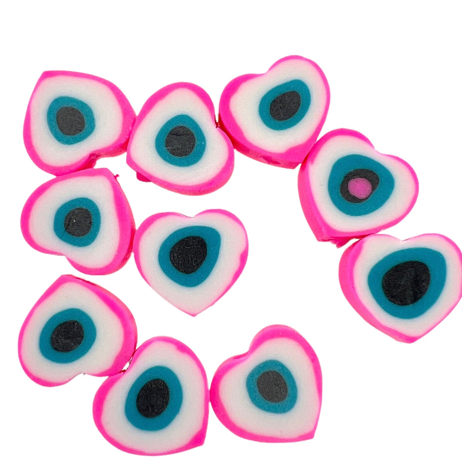 Fimo kralen hart roze 10mm - 10 stuks-Kralen-Kraaltjes van Renate