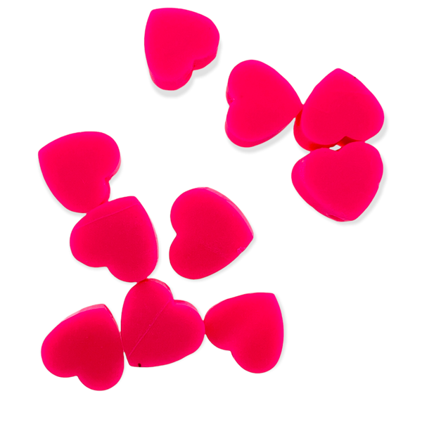 Fimo kralen hart roze 10mm - 10 stuks-Kralen-Kraaltjes van Renate
