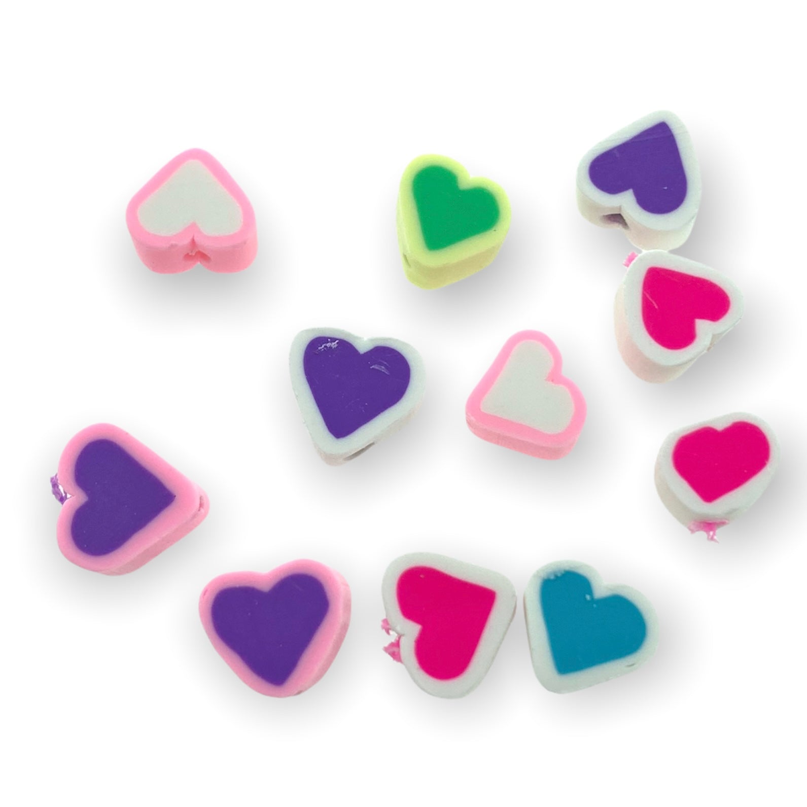 Fimo kralen hartjes multicolor 10mm - 10 stuks-Kralen-Kraaltjes van Renate