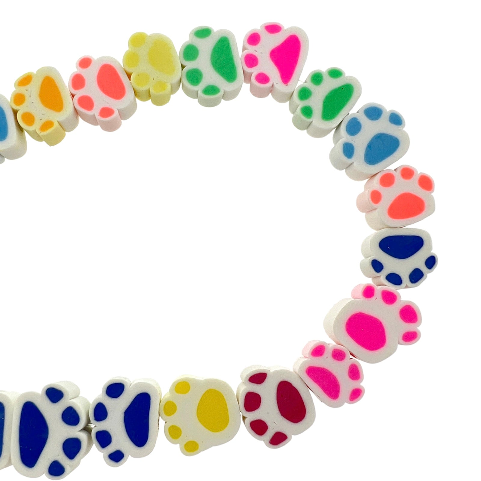 Fimo kralen hele streng dierenpoot multicolor 10mm - ±40 stuks-Kralen-Kraaltjes van Renate
