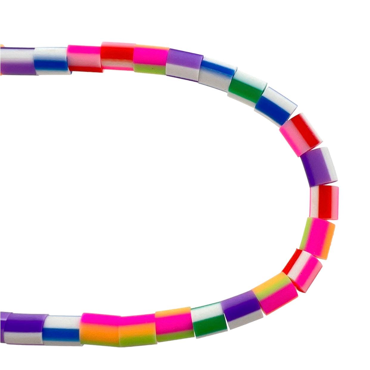 Fimo kralen hele streng gekleurd 5x4.5~6.5mm - ±60 stuks-Kralen-Kraaltjes van Renate