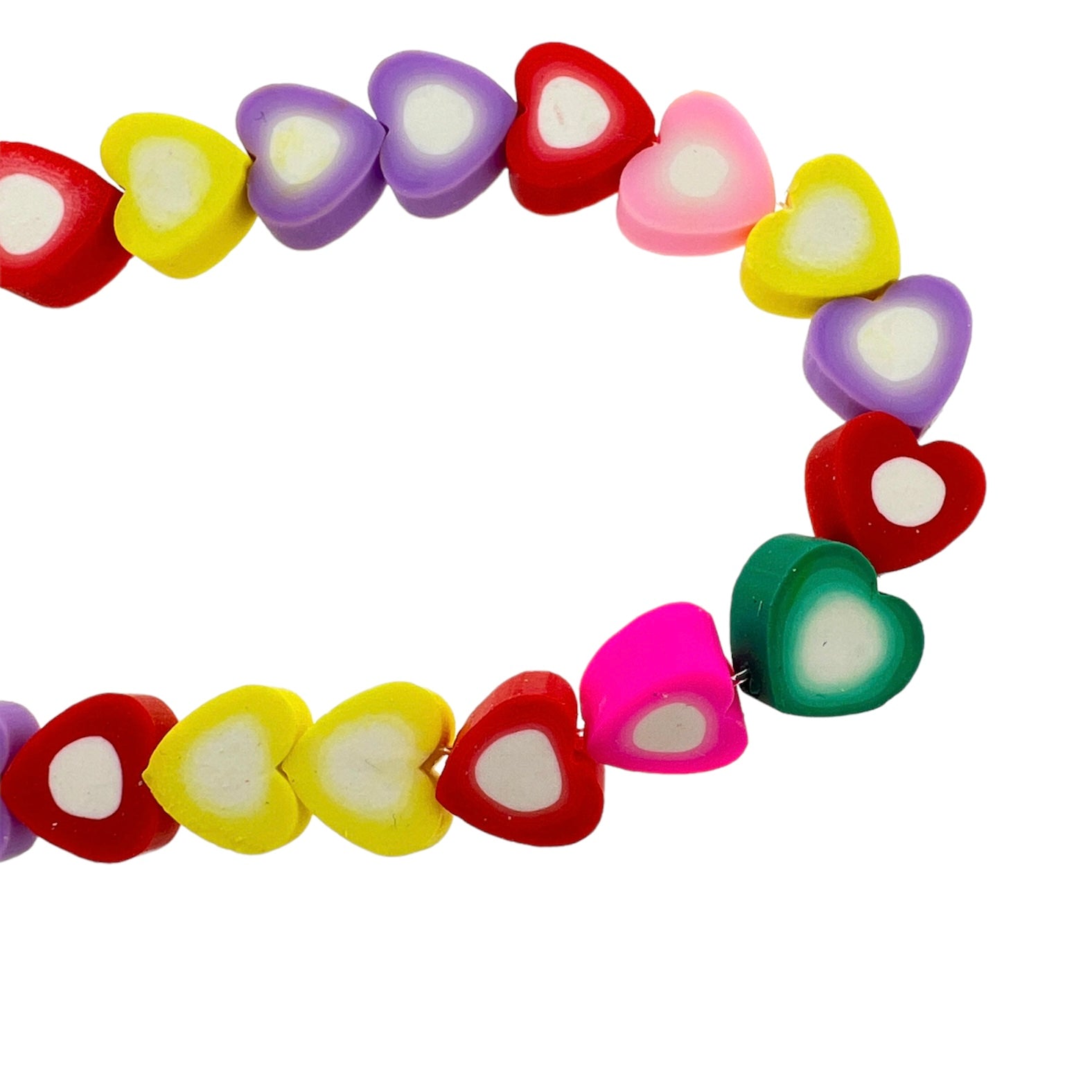 Fimo kralen hele streng hartjes 10mm - ±40 stuks-Kralen-Kraaltjes van Renate