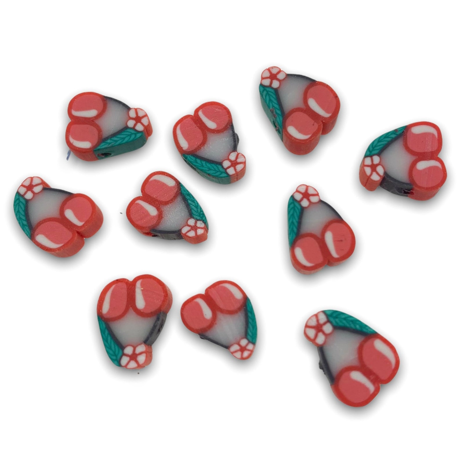 Fimo kralen kersen rood 10mm - 10 stuks-Kralen-Kraaltjes van Renate