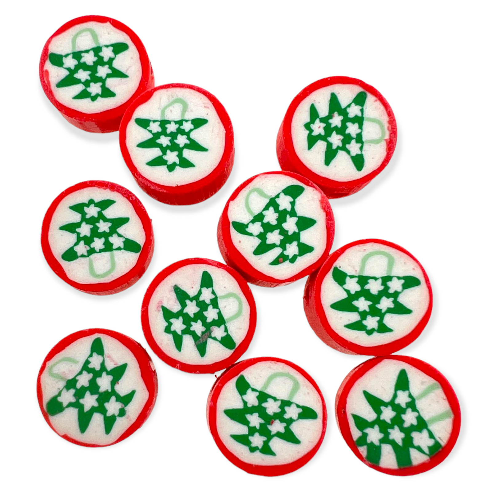 Fimo kralen kerstboom 10mm - 10 stuks-Kralen-Kraaltjes van Renate