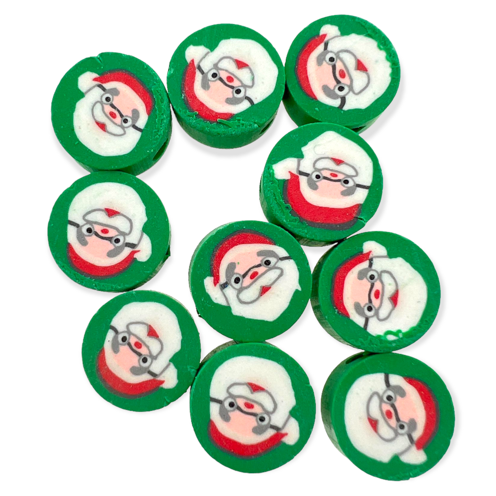 Fimo kralen kerstman 10mm - 10 stuks-Kralen-Kraaltjes van Renate