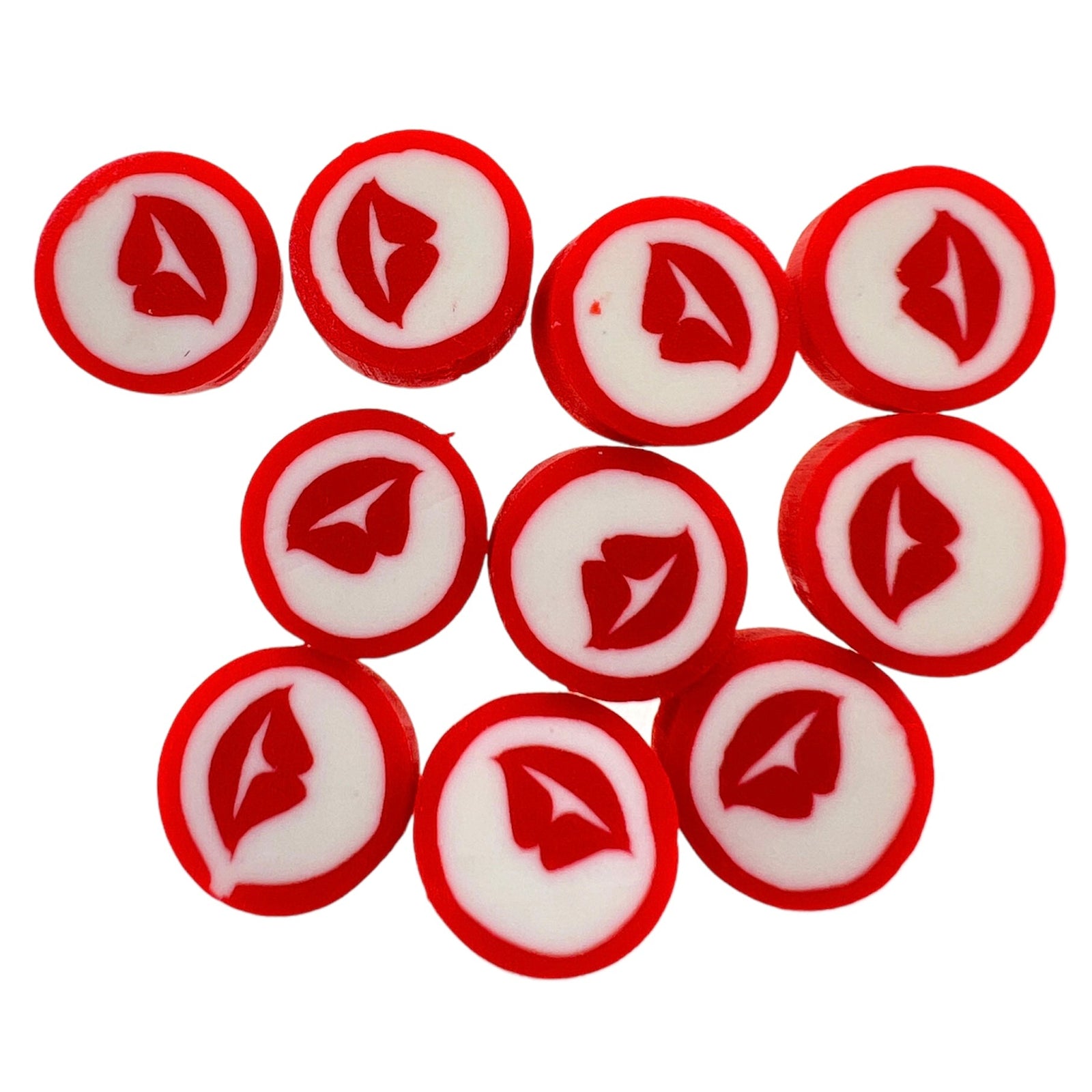 Fimo kralen kus rood ±10x4mm - 10 stuks-Kralen-Kraaltjes van Renate