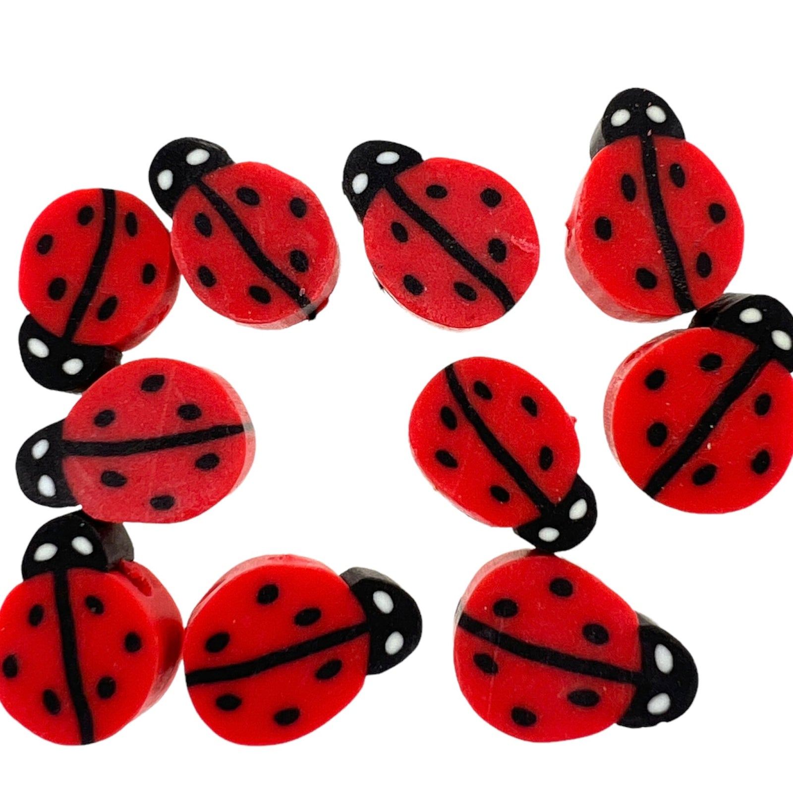 Fimo kralen lieveheersbeestje 8mm - 10 stuks-Kralen-Kraaltjes van Renate