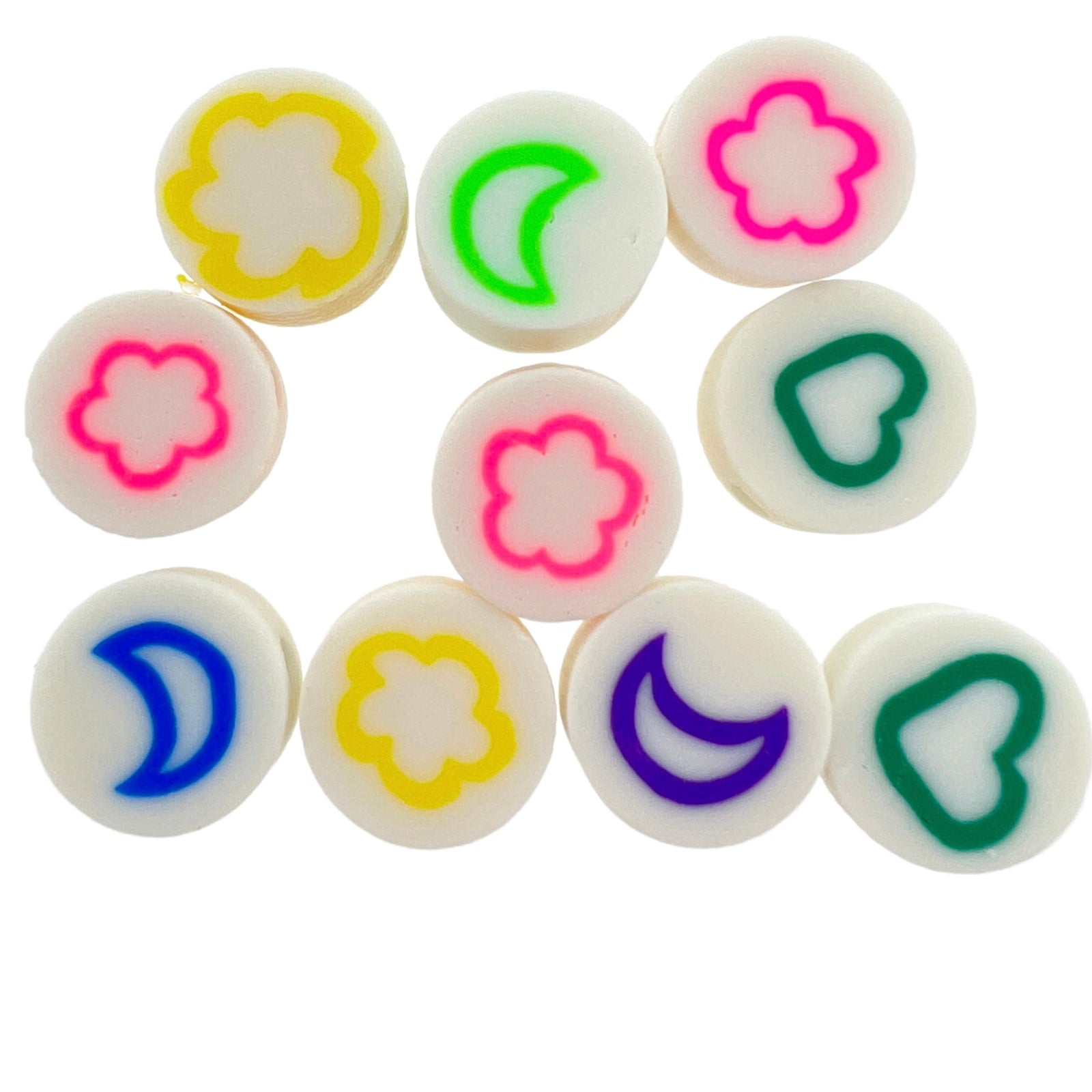 Fimo kralen neon figuurtjes 10mm - 10 stuks-Kralen-Kraaltjes van Renate