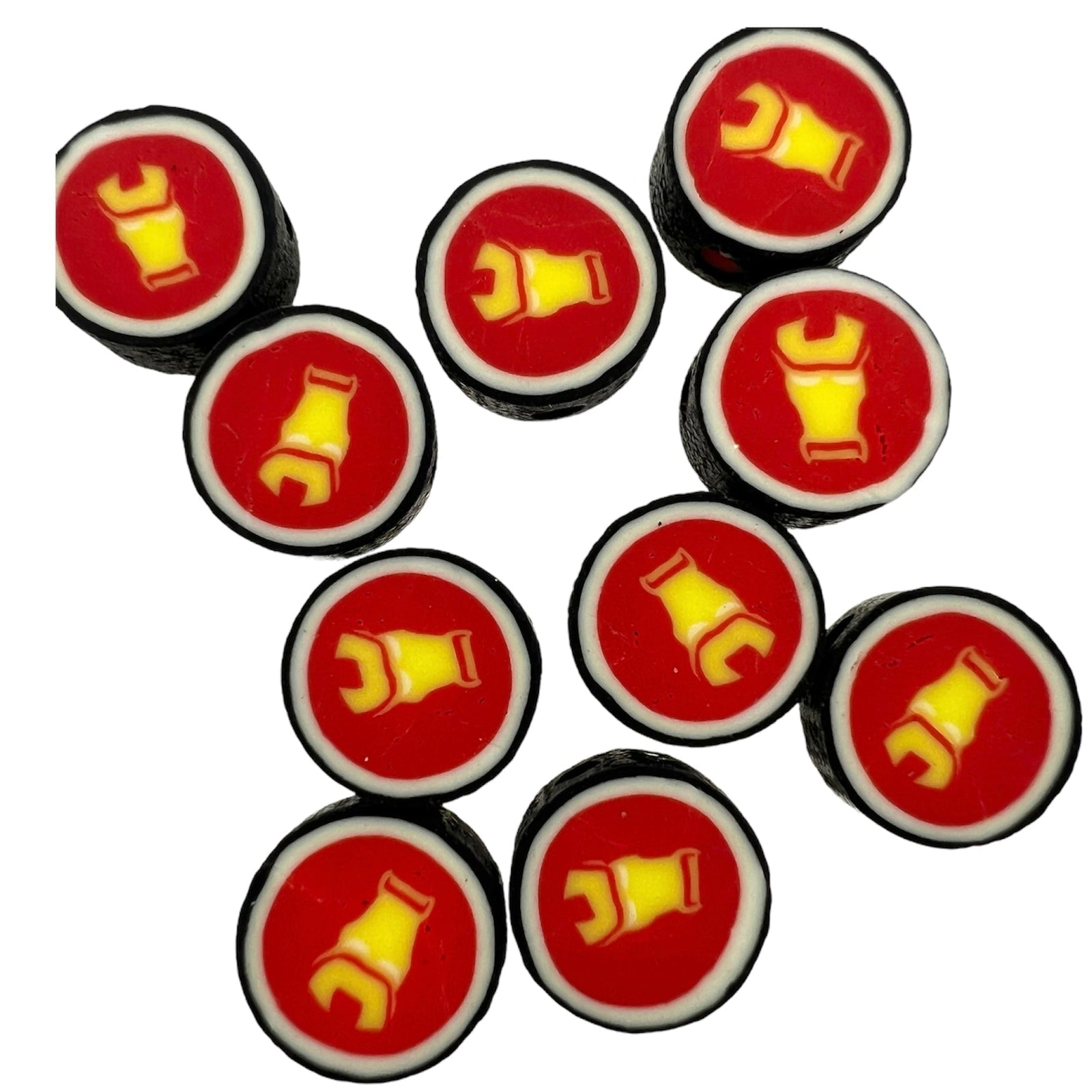 Fimo kralen rond zwart marvel 10mm - 10 stuks-Kralen-Kraaltjes van Renate