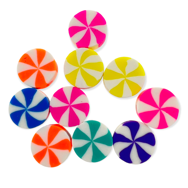 Fimo kralen rond multicolor 10mm - 10 stuks-Kralen-Kraaltjes van Renate
