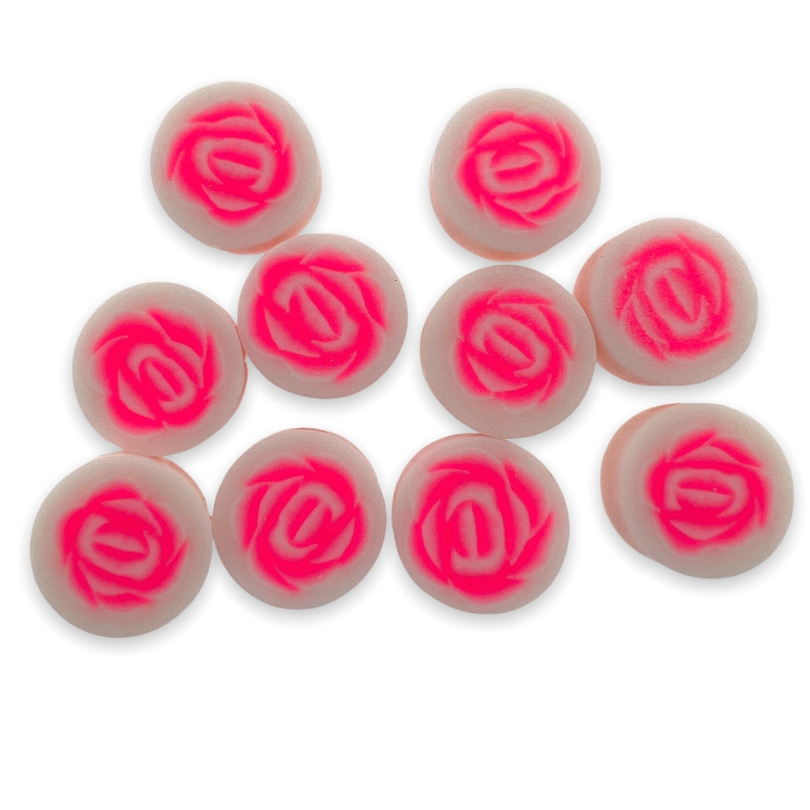 Fimo kralen roos licht roze-roze 10mm - 10 stuks-Kralen-Kraaltjes van Renate