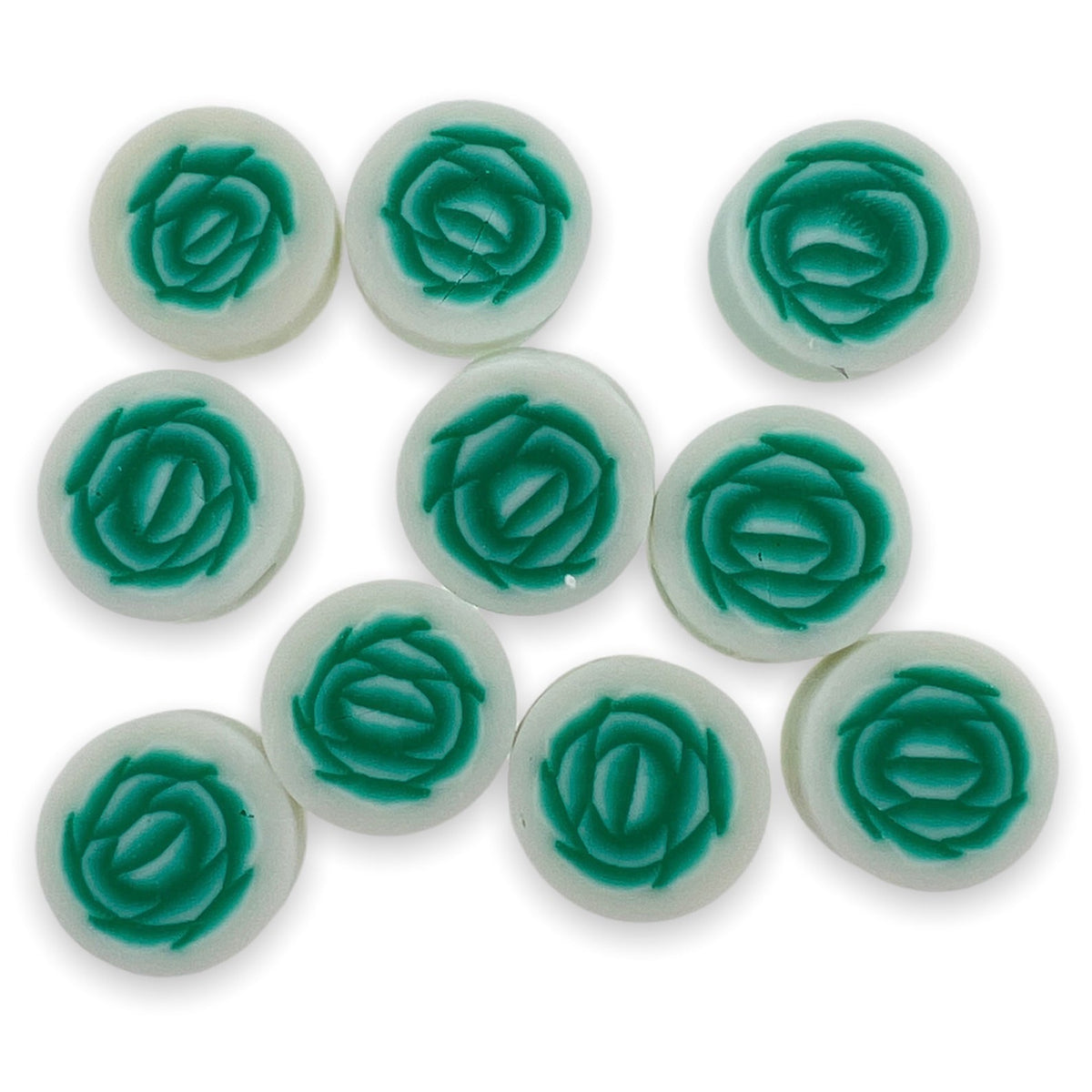 Fimo kralen roosjes turquoise 10mm - 10 stuks-Kralen-Kraaltjes van Renate