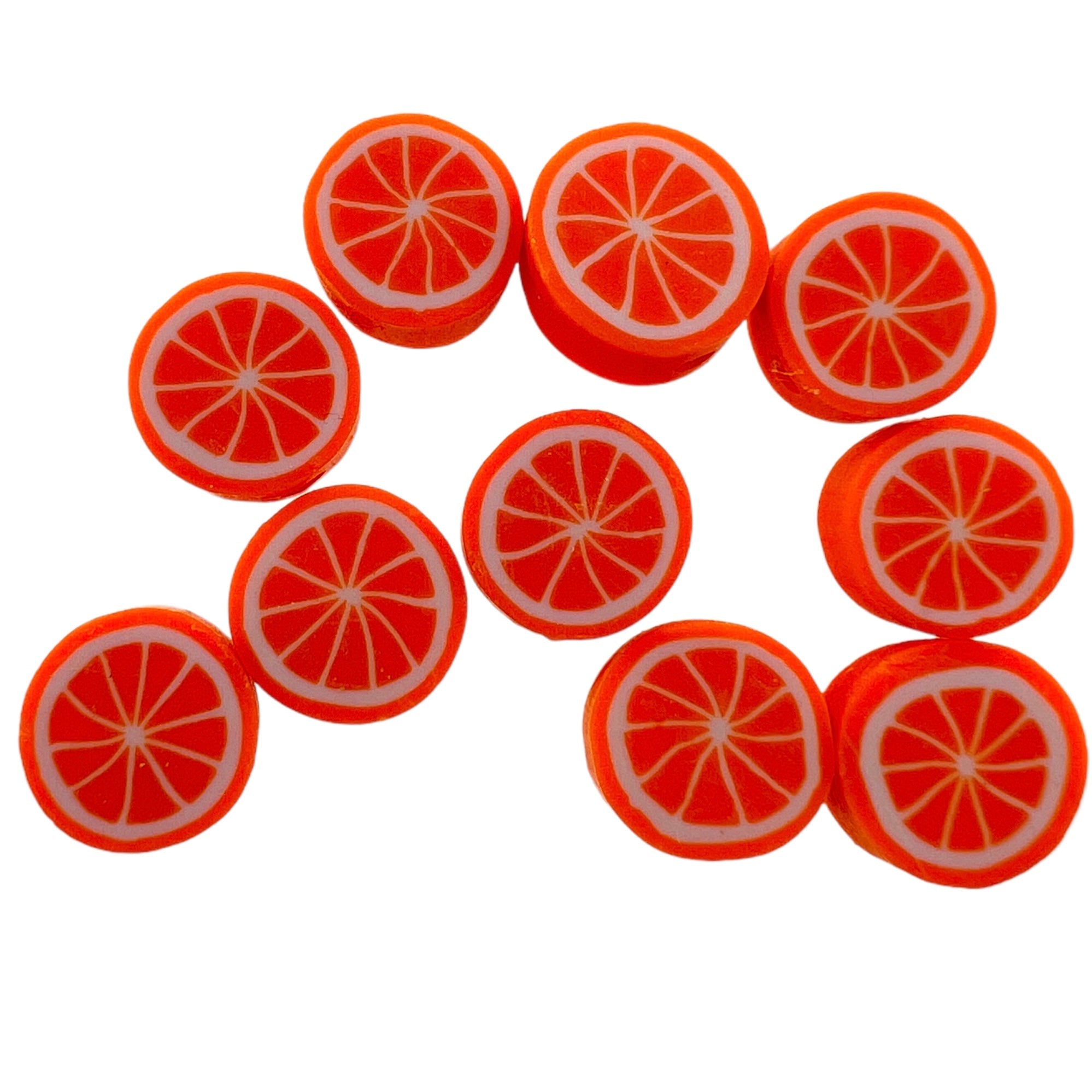 Fimo kralen sinaasappel ±10x4mm - 10 stuks-Kralen-Kraaltjes van Renate