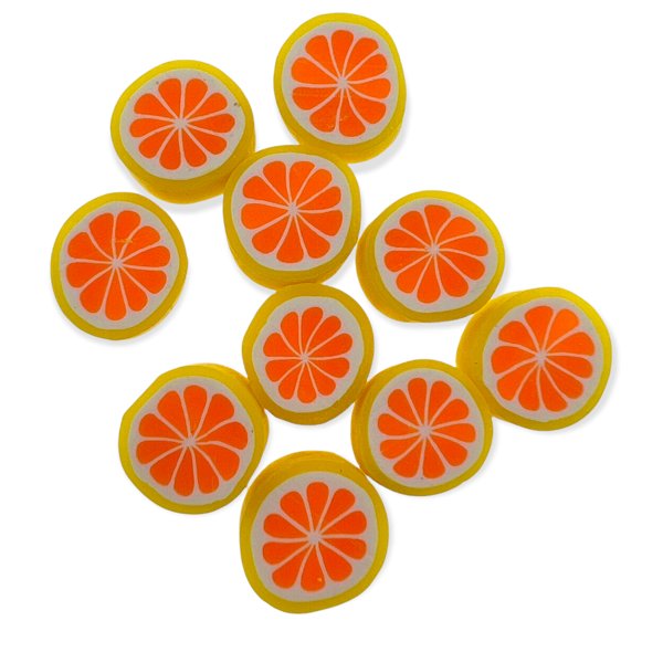 Fimo kralen sinasappel geel 10mm - 10 stuks-Kralen-Kraaltjes van Renate